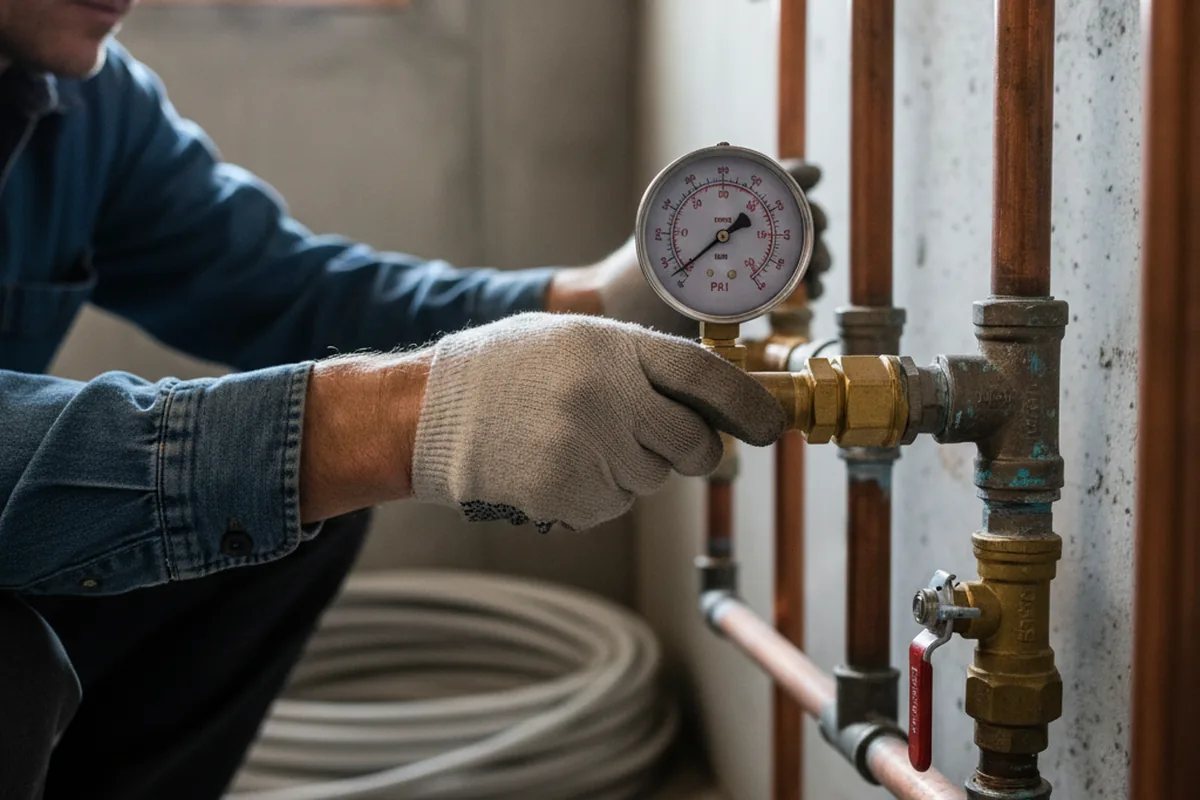 Pressure testing a repaired line during Water Line Repair in Blue Springs